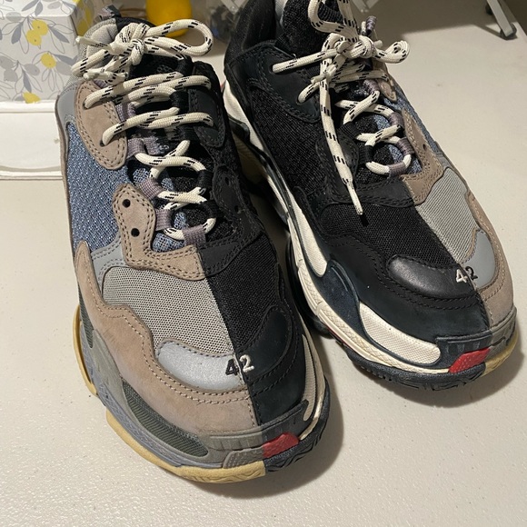 Balenciaga triple S black grey two tone fabric sneaker no box - Picture 9 of 10